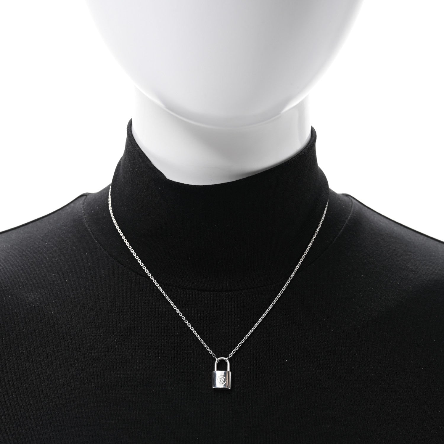 Louis Vuitton Sterling Silver Lockit Necklace 2 of 5