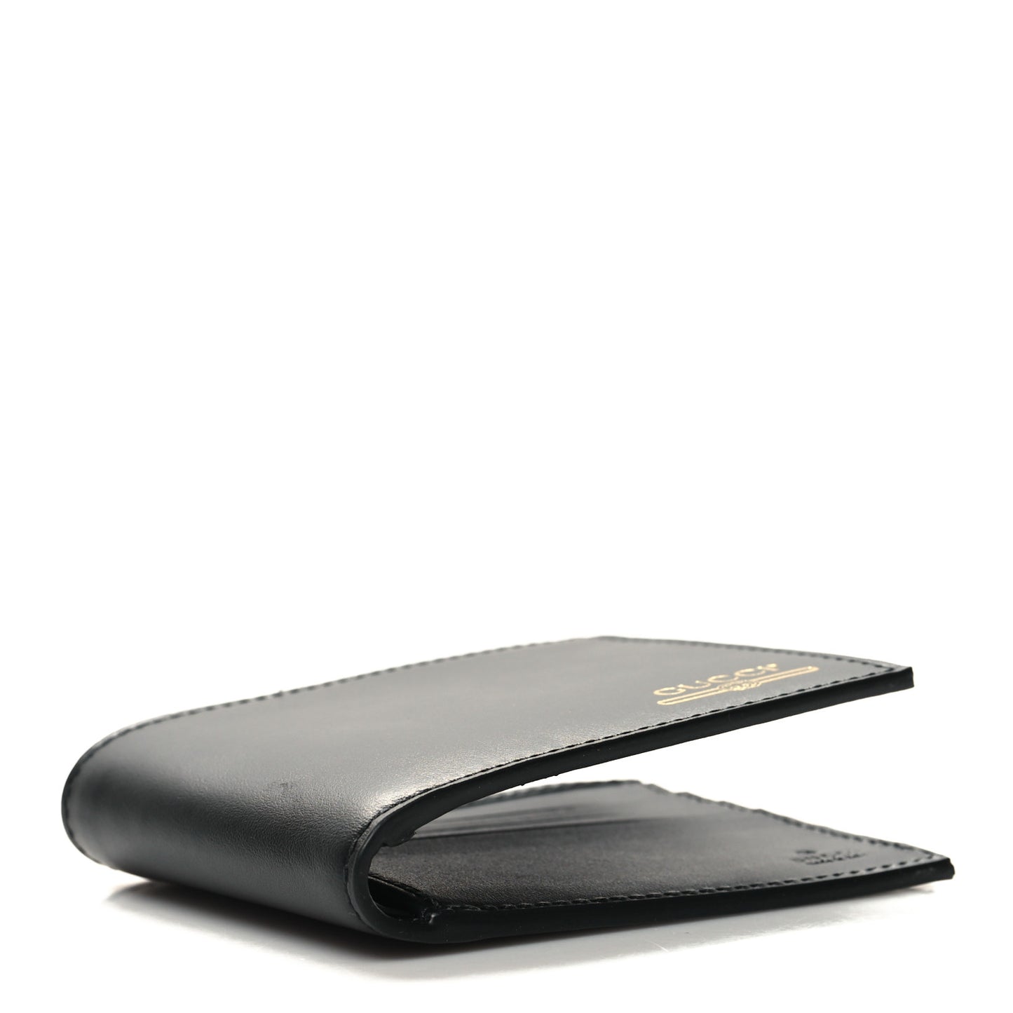 Plutone Calfskin Logo Bi-Fold Wallet Black