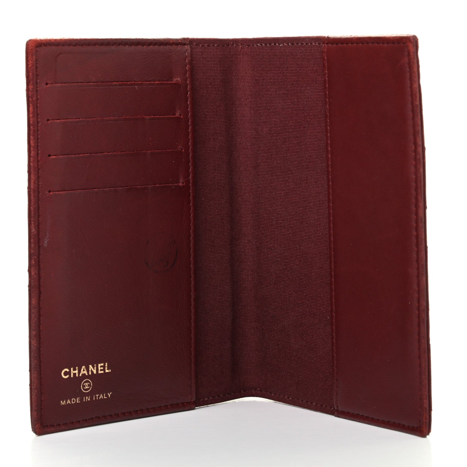 Chanel Lambskin Quilted Passport Holder Burgundy 5 of 8