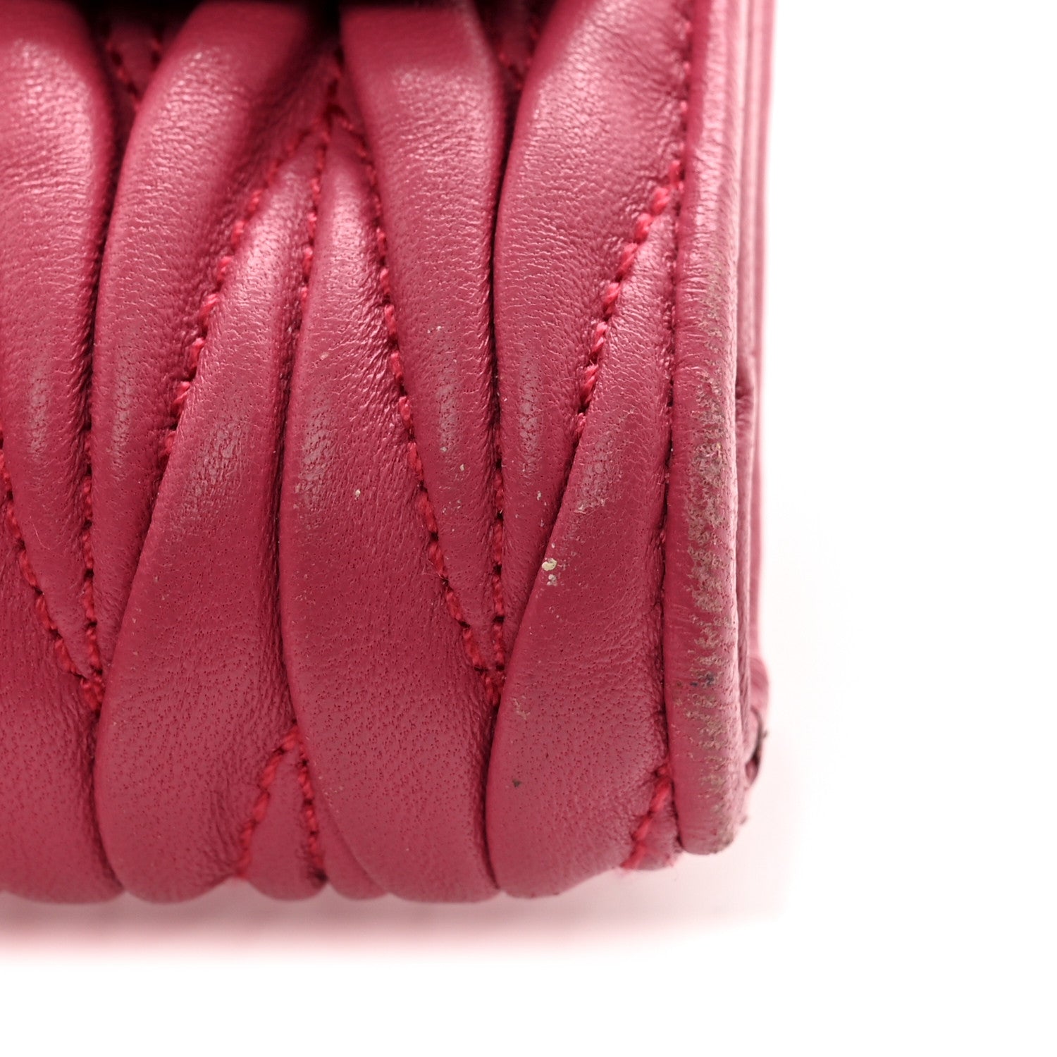 Miu Miu Nappa Matelasse Flap Tri-Fold Wallet Geranio 13 of 14
