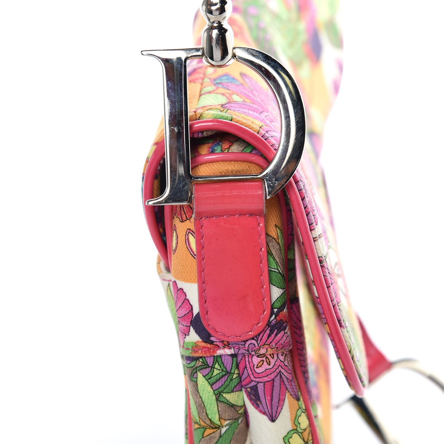 Canvas Floral Saddle Bag Multicolor