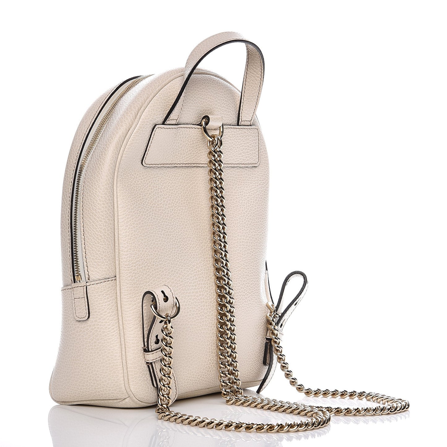 Pebbled Calfskin Soho Chain Backpack Off White