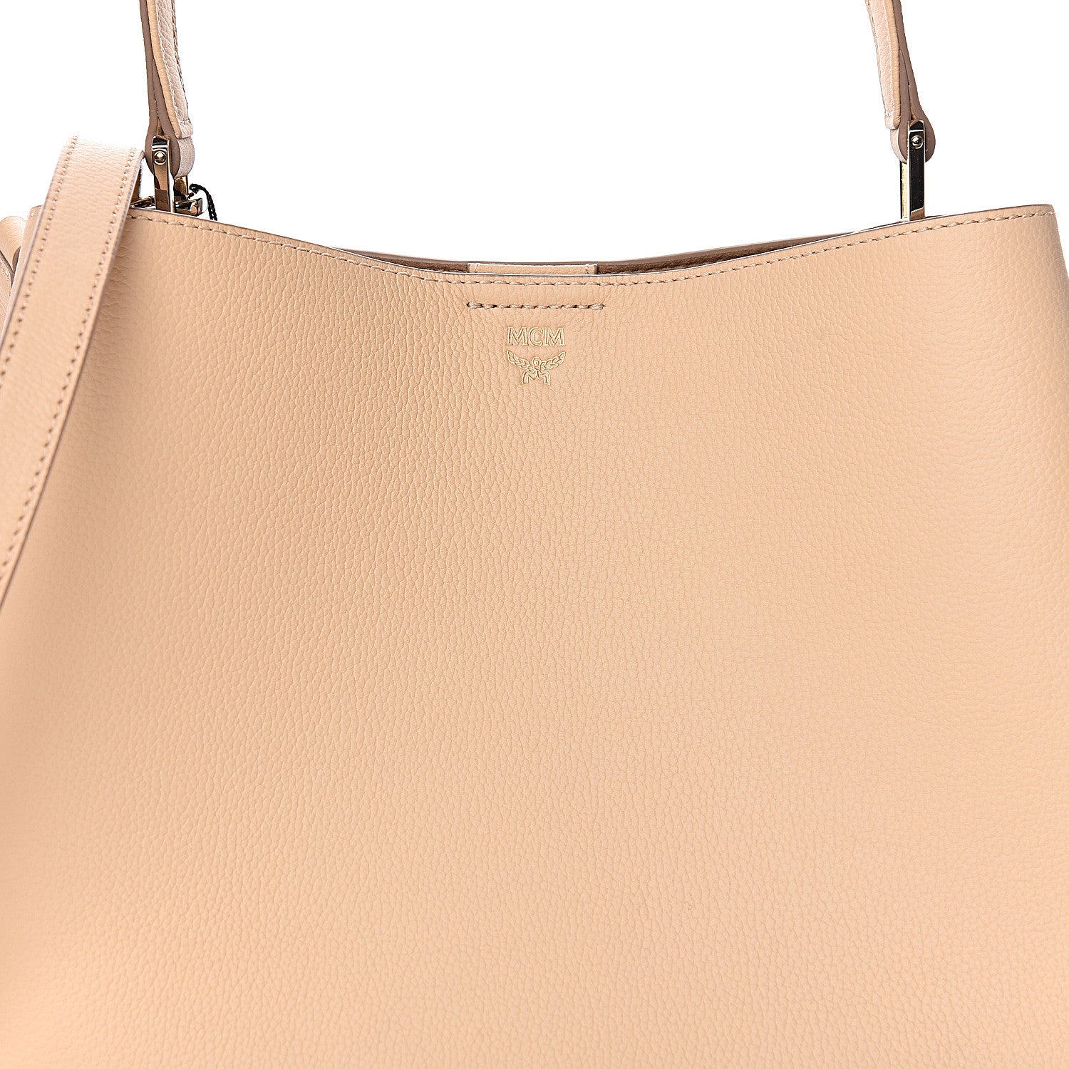 MCM Grained Calfskin Visetos Medium Sarah Hobo Latte Beige 12 of 12