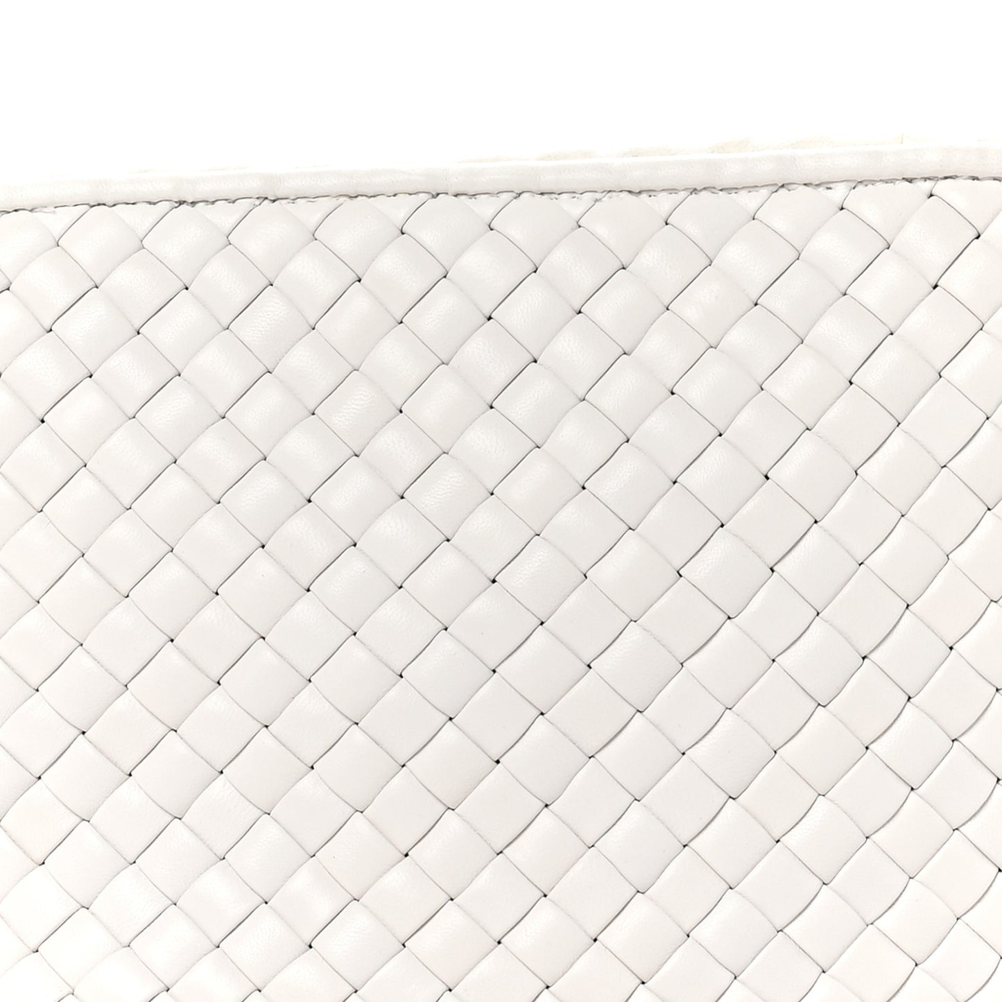 Nappa Intrecciato Knot Shoulder Bag White