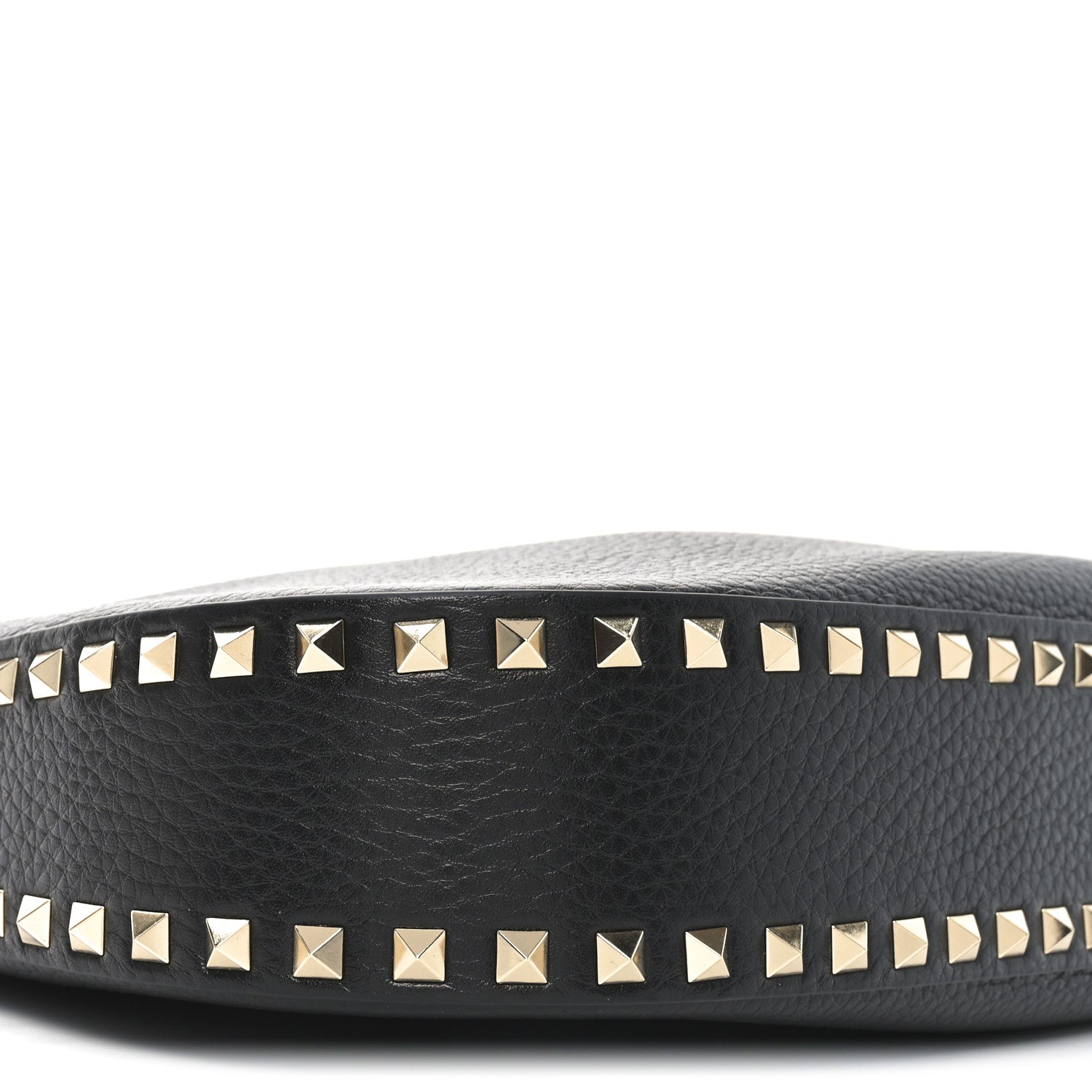 Valentino Garavani Grained Calfskin Rockstud Hobo Bag Black 8 of 9