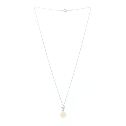 Tiffany Sterling Silver Pearl Paloma Picasso Olive Leaf Drop Pendant Necklace 2 of 6