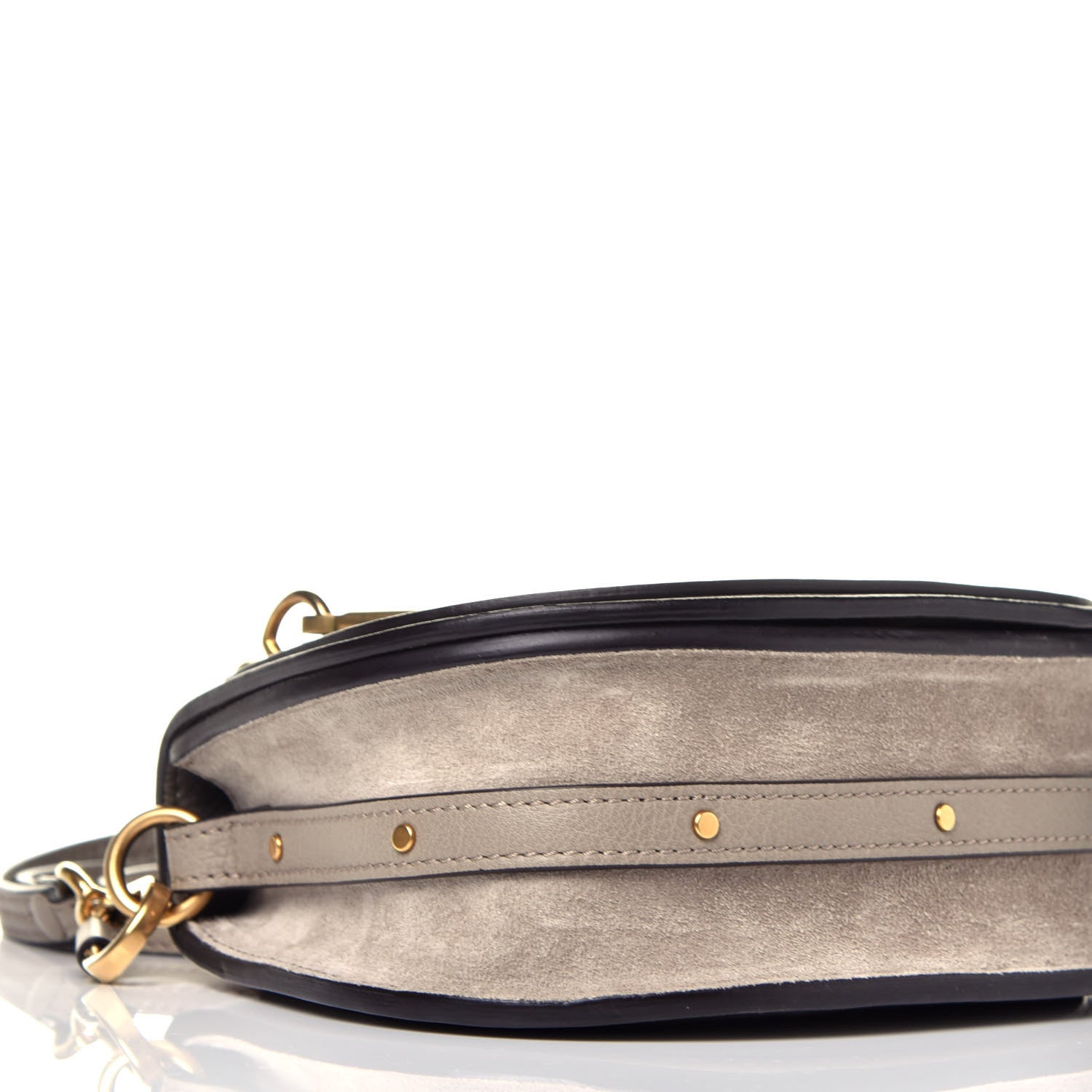 Chloe Calfskin Suede Small Nile Bracelet Bag Motty Grey 9 of 10