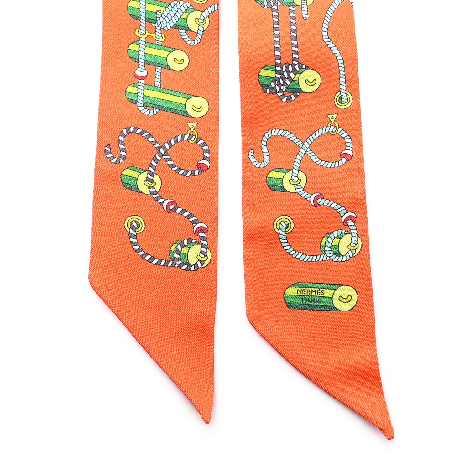 Hermes Silk Cordages Twilly Scarf Orange 2 of 3