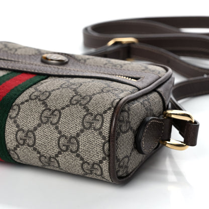 Gucci GG Supreme Monogram Web Mini Ophidia Shoulder Bag Brown 10 of 14