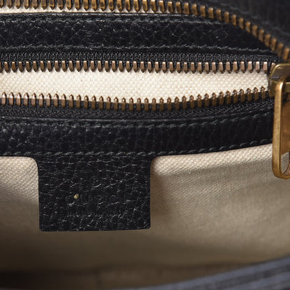Gucci Grained Calfskin Logo Messenger Bag Black 6 of 13