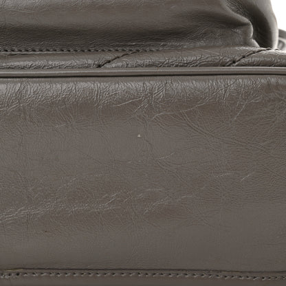 Saint Laurent Crinkled Calfskin Matelasse Monogram Medium Niki Chain Satchel Light Gray 11 of 14