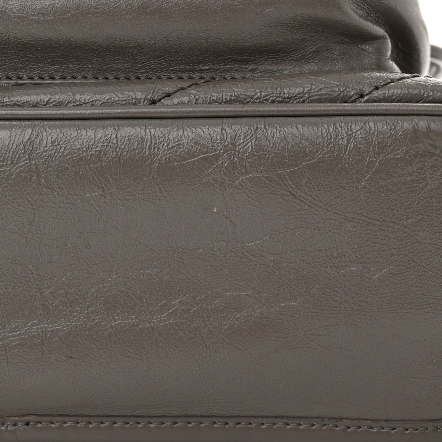 Saint Laurent Crinkled Calfskin Matelasse Monogram Medium Niki Chain Satchel Light Gray 11 of 14