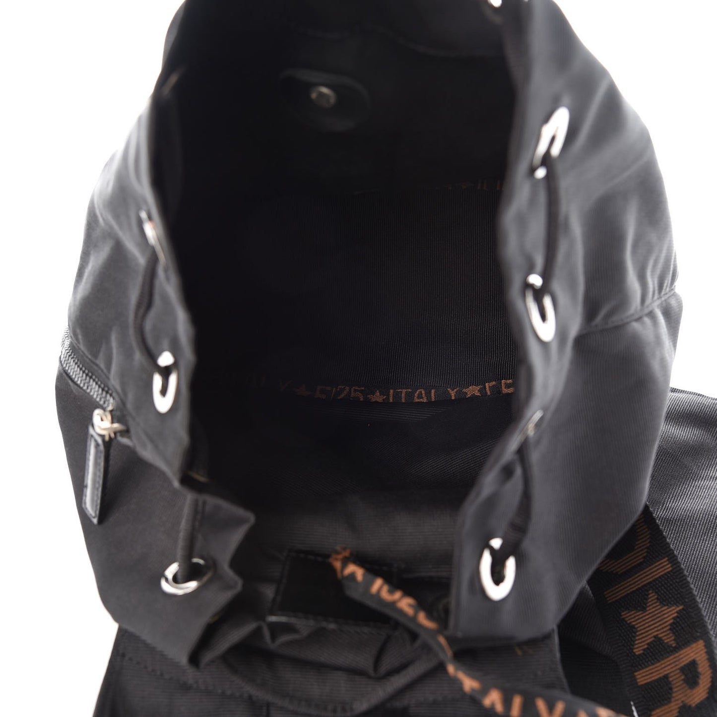Nylon 1925 Drawstring Backpack Black