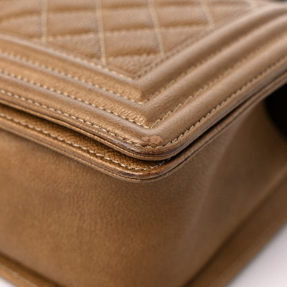 Chanel Caviar Quilted Medium Boy Flap Dark Gold 9 of 13