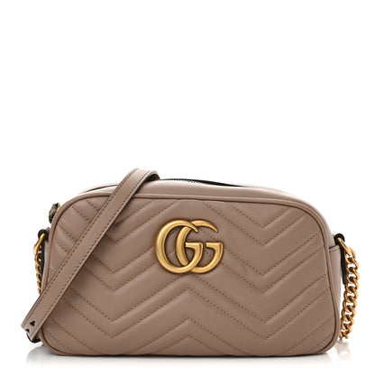 Gucci Calfskin Matelasse Small GG Marmont Chain Shoulder Bag Porcelain Rose 1 of 10