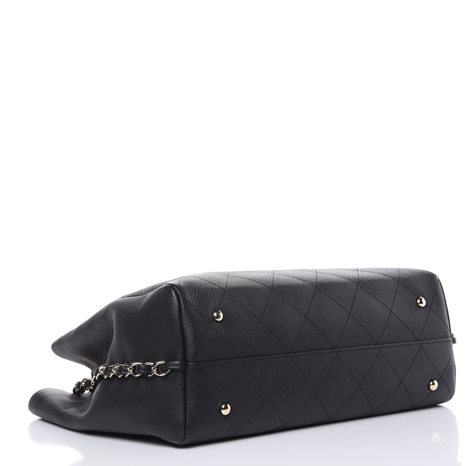 Chanel Bullskin Stitched Medium Shopping Bag Black 4 of 12