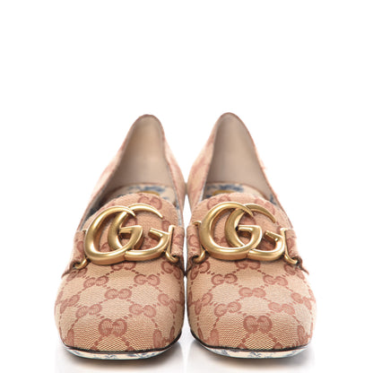 Gucci Monogram GG Victoire 55mm Loafer Pumps 37 Beige Ruggine 2 of 9