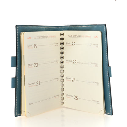 Hermes Veau Rodeo Globe Trotter Agenda Cover PM Blue Jean 5 of 7