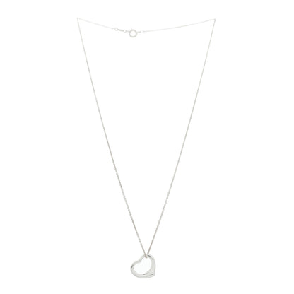 Tiffany Sterling Silver 16mm Elsa Peretti Open Heart Pendant Necklace 3 of 5