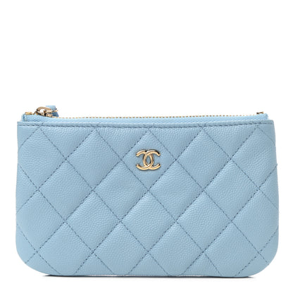 Chanel Iridescent Caviar Quilted Small Cosmetic Case Light Blue 1 of 8