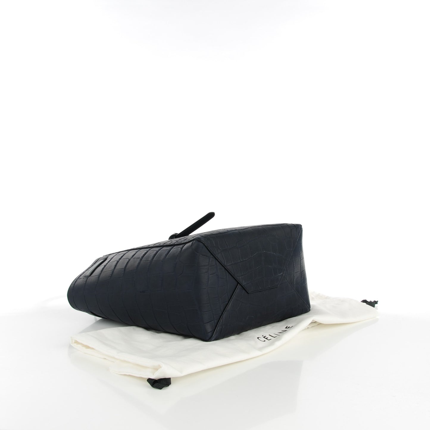 Crocodile Embossed Nubuck Small Belt Cabas Phantom Navy Blue