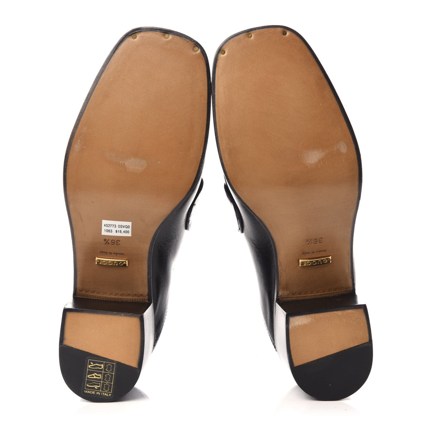 Lambskin Union Jack Horsebit Loafer Pumps 36.5 Black