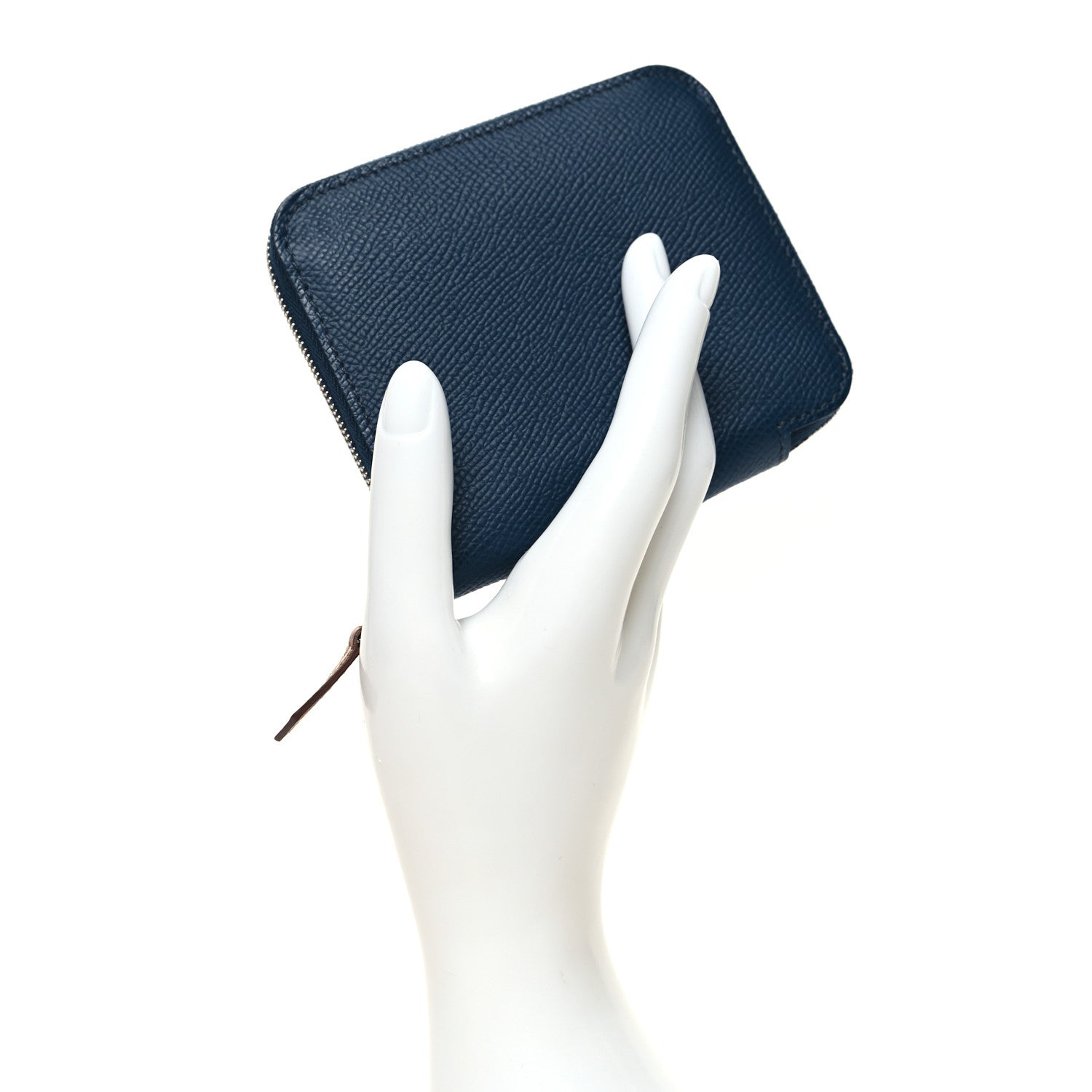 Hermes Epsom Silk'In Compact Wallet Bleu de Prusse White Navy Vert Fizz 2 of 9