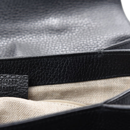 Gucci Dollar Calfskin Medium Interlocking G Top Handle Shoulder Bag Black 9 of 10
