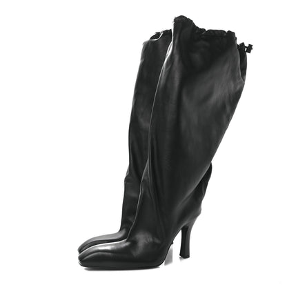 Balenciaga Shiny Super Soft Calfskin Falkon 105mm Knee High Boots 37 Black 3 of 8