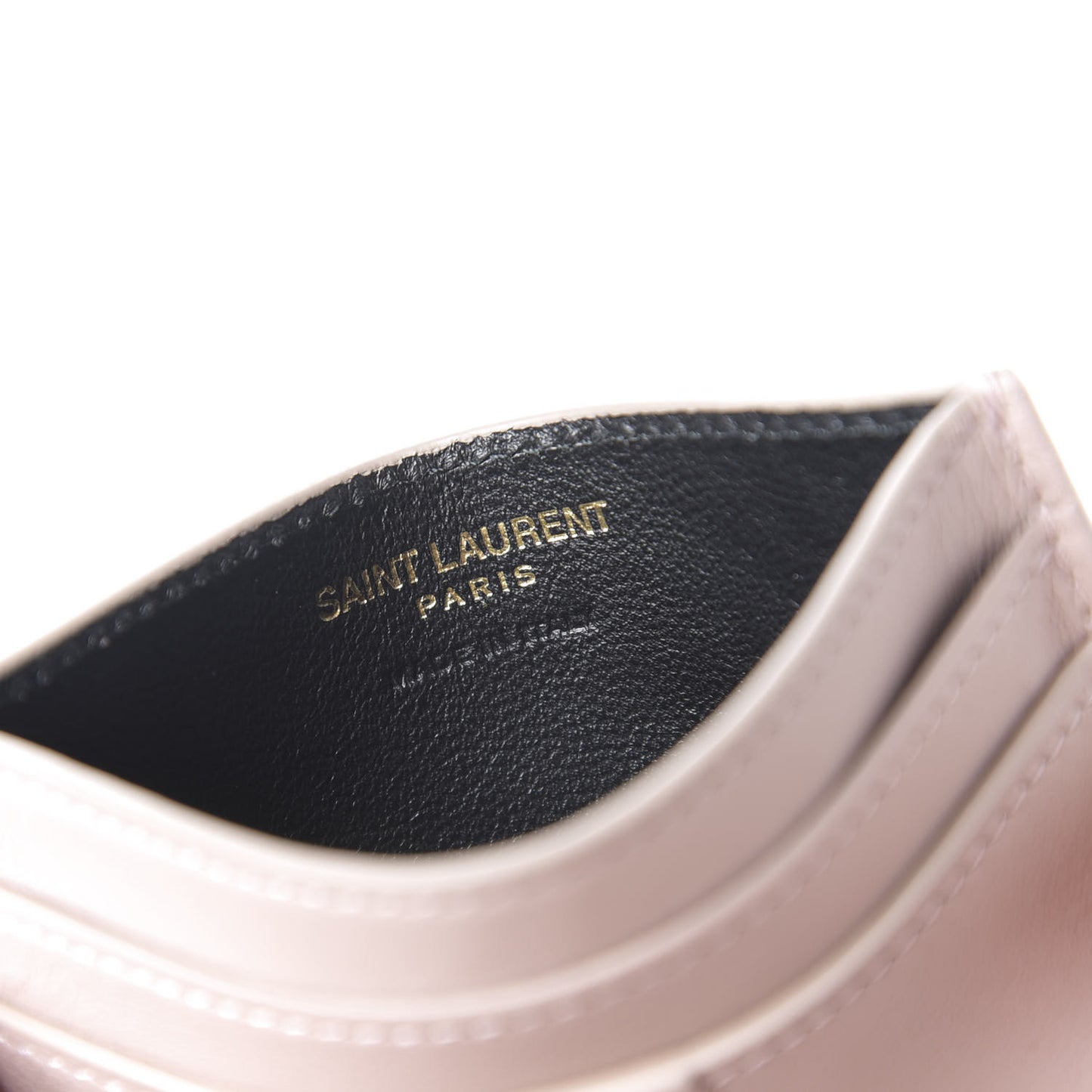 Calfskin Monogram Credit Card Case Pale Pink