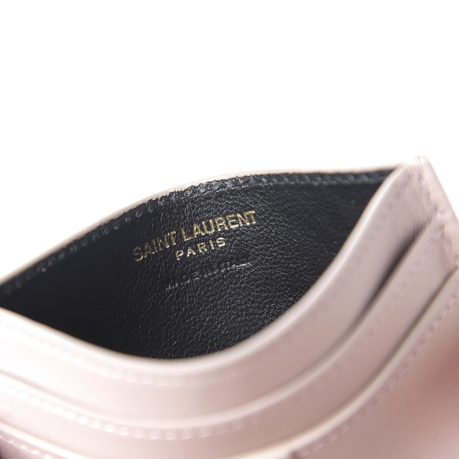 Saint Laurent Calfskin Monogram Credit Card Case Pale Pink 5 of 7
