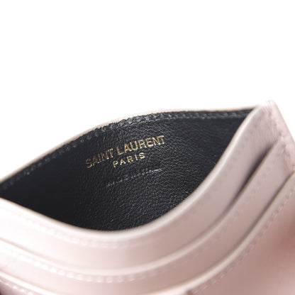 Saint Laurent Calfskin Monogram Credit Card Case Pale Pink 5 of 7