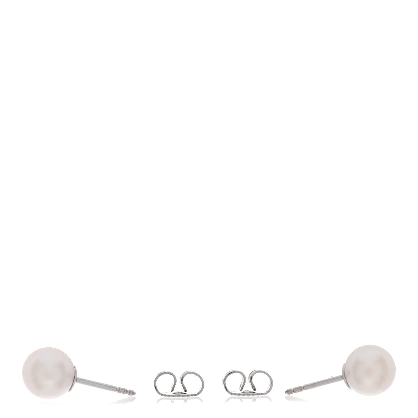 18K White Gold 7-7.5mm Pearl Stud Earrings