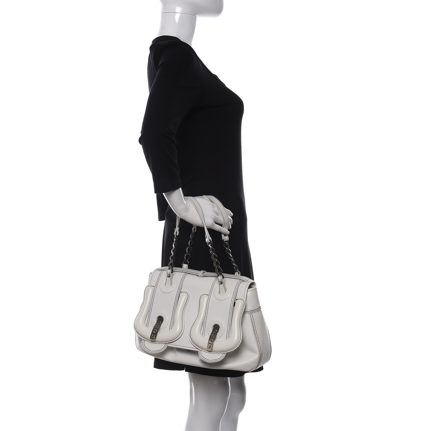 Fendi Cuoio B Bag White 2 of 17