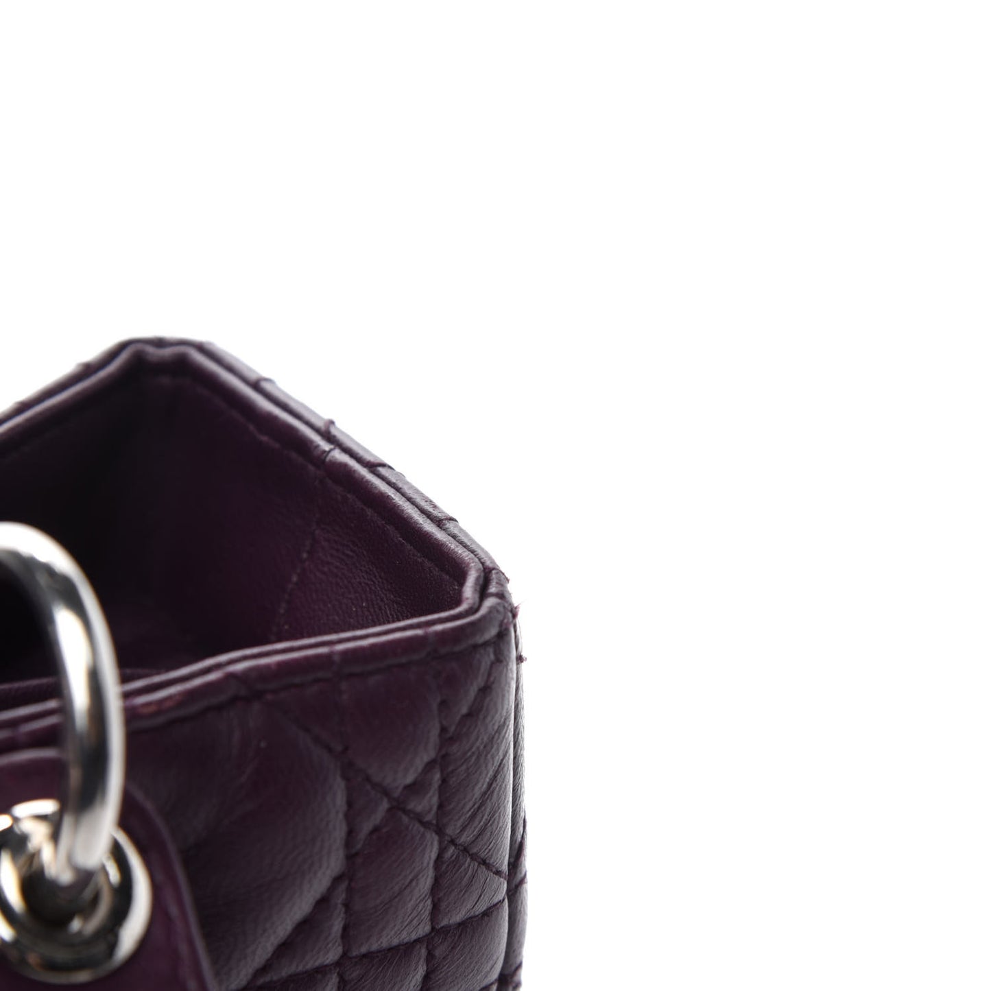 Lambskin Cannage Medium Lady Dior Purple