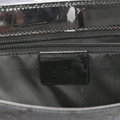 Gucci Patent Jumbo Monogram Canvas Shoulder Bag Black 6 of 12
