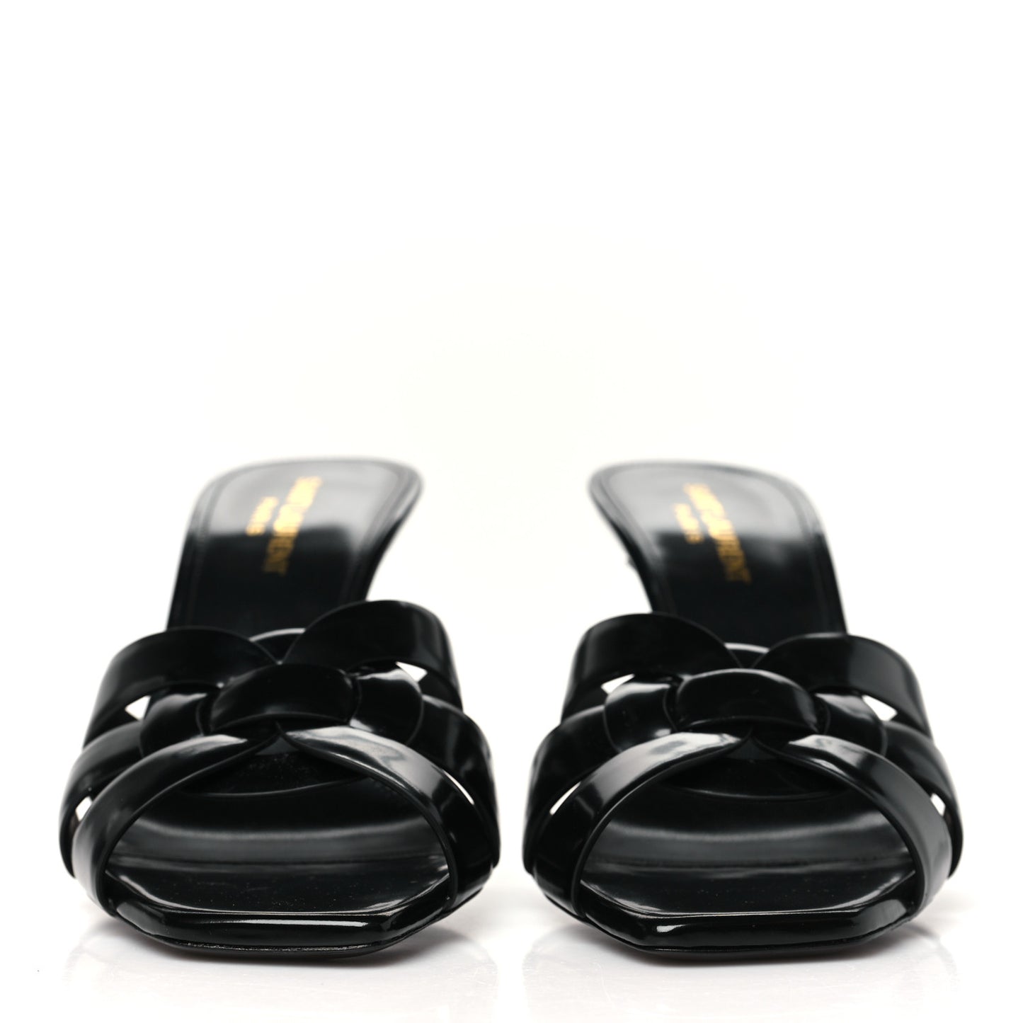 Calfskin Tribute 85 Slide Sandals 38 Black