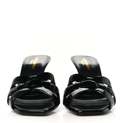 Saint Laurent Calfskin Tribute 85 Slide Sandals 38 Black 3 of 9