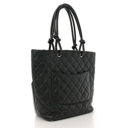 Chanel Calfskin Quilted Medium Cambon Tote Black White 3 of 13