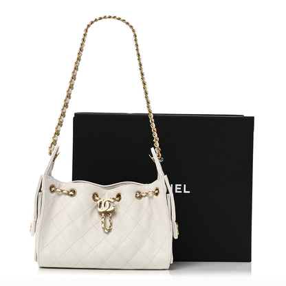 Chanel Caviar Quilted Mini Chanel 25 Handbag White 11 of 11