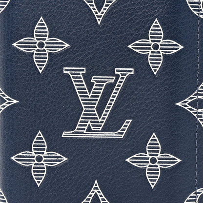 Louis Vuitton Calfskin Monogram Shadow Pocket Organizer Navy Blue White 7 of 7