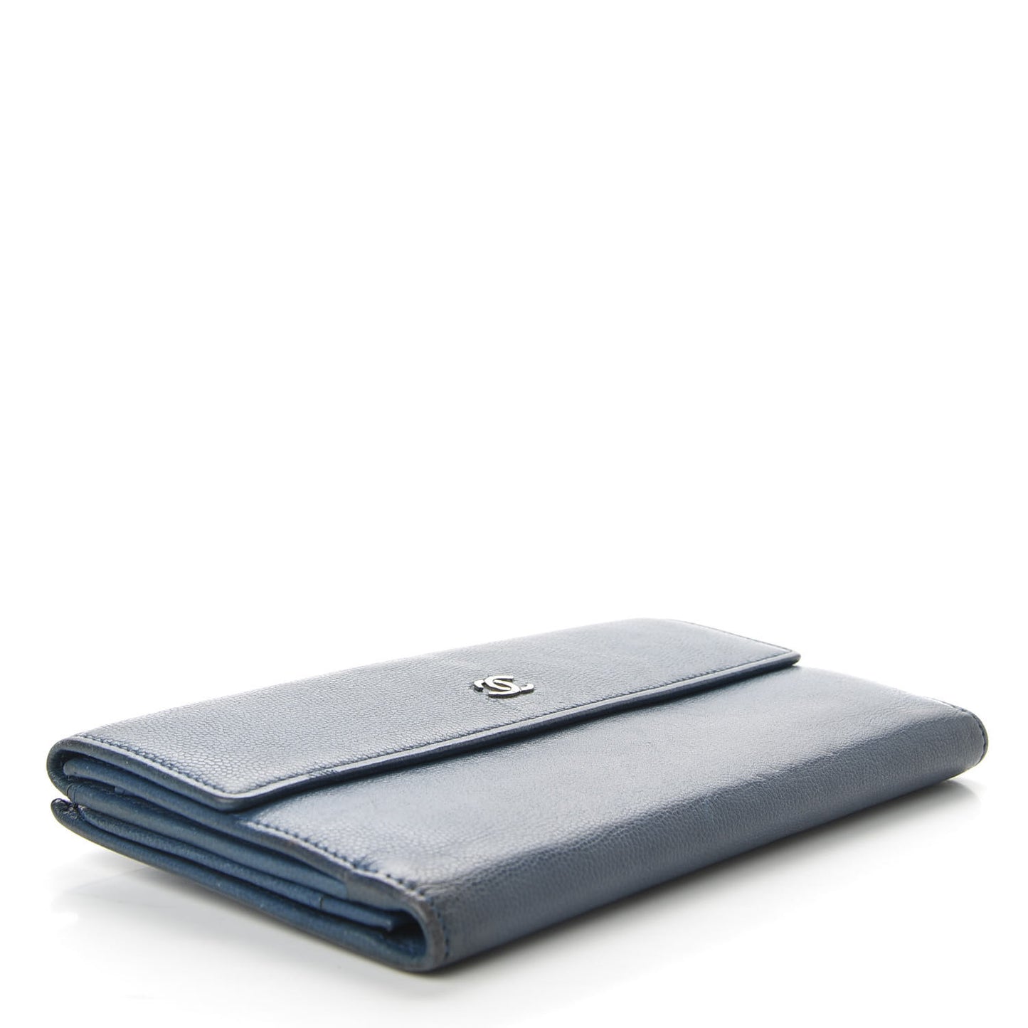 Caviar Sevruga CC Long Flap French Wallet Blue