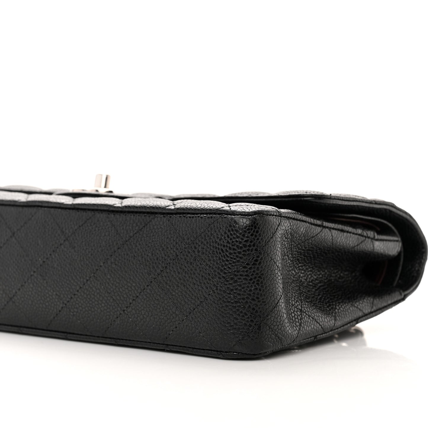 Caviar Quilted Medium Double Flap Black