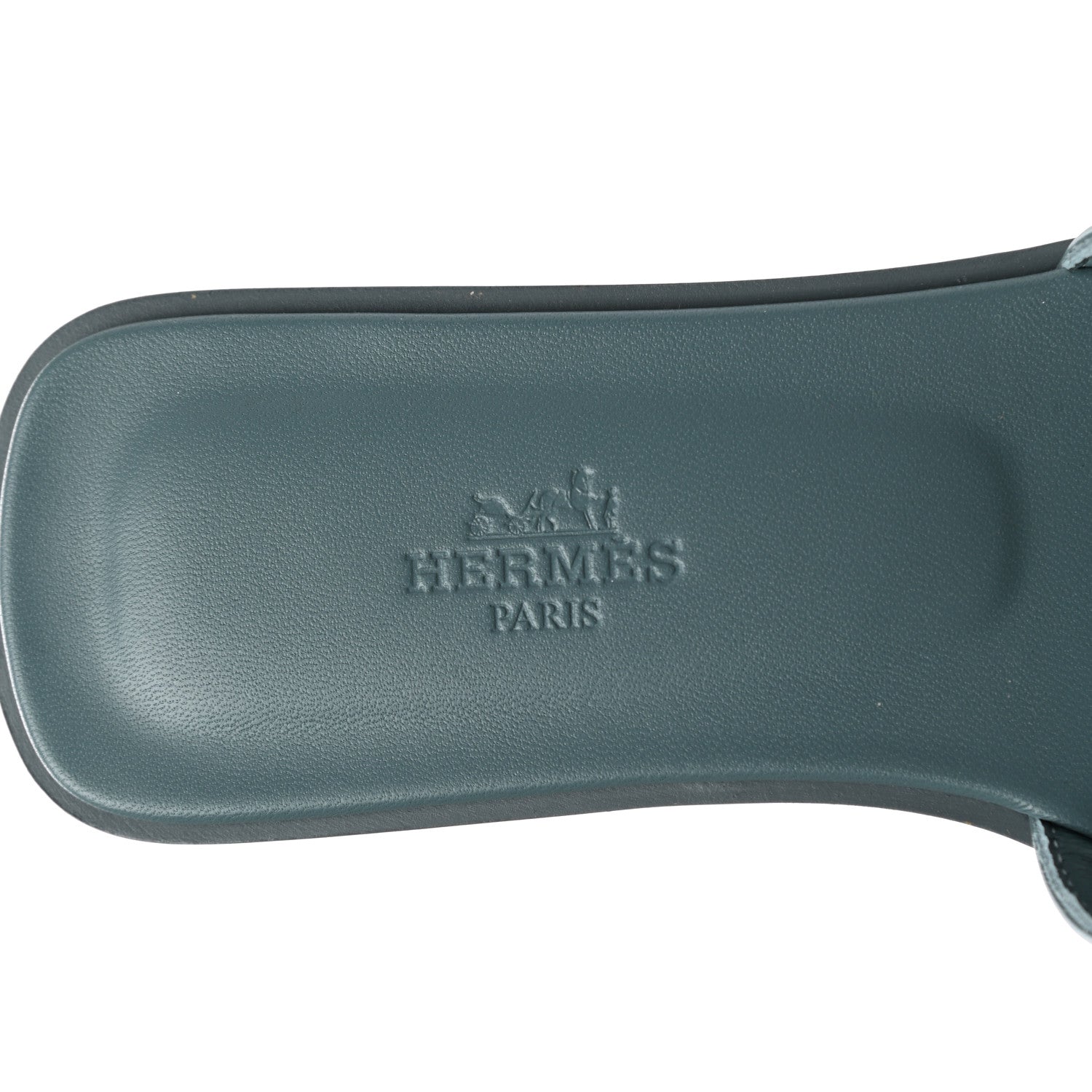 Hermes Box Calfskin Oran Sandals 36 Bleu Pinede 7 of 9