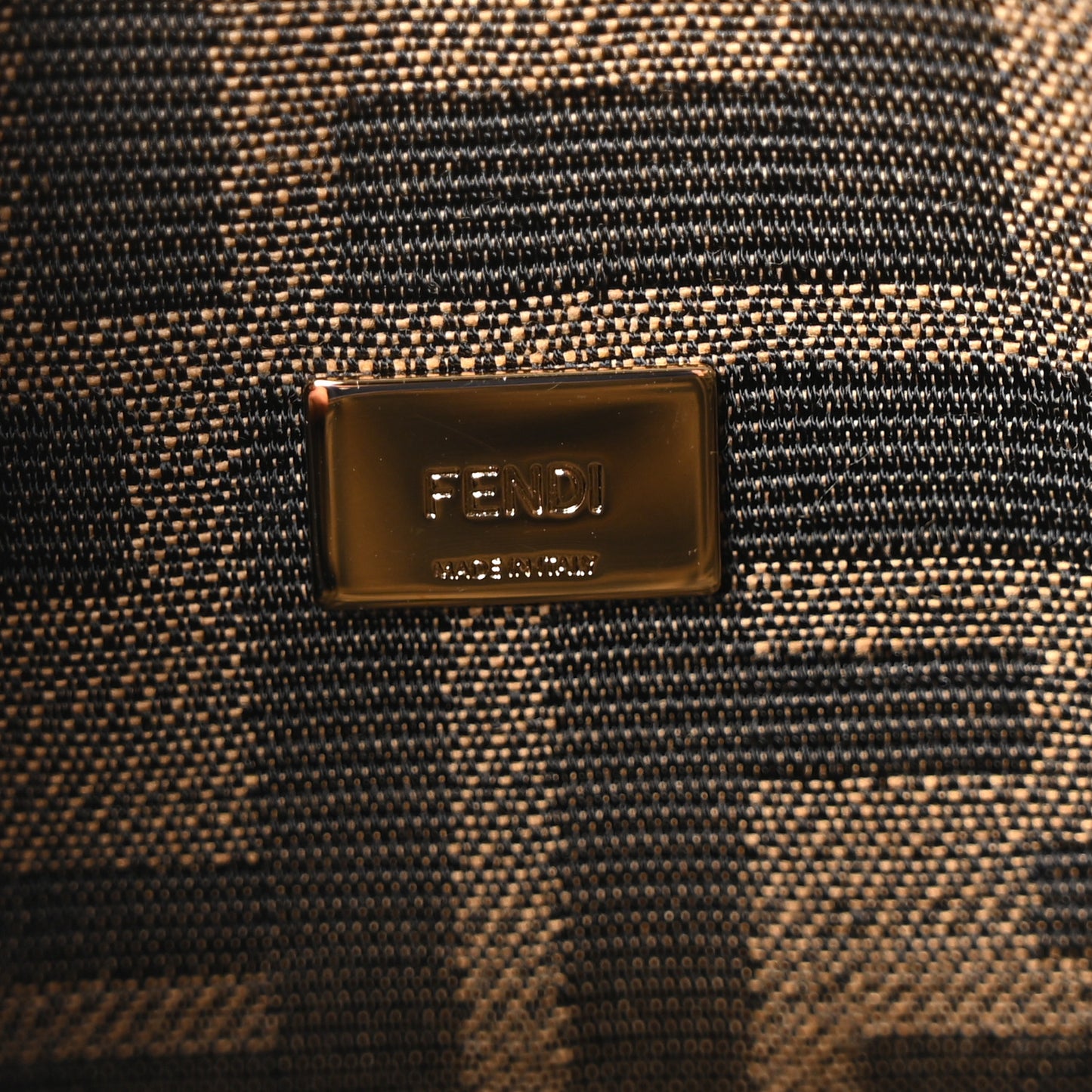 Fabric Jacquard FF 1974 Mini Baguette Tobacco Moro Black