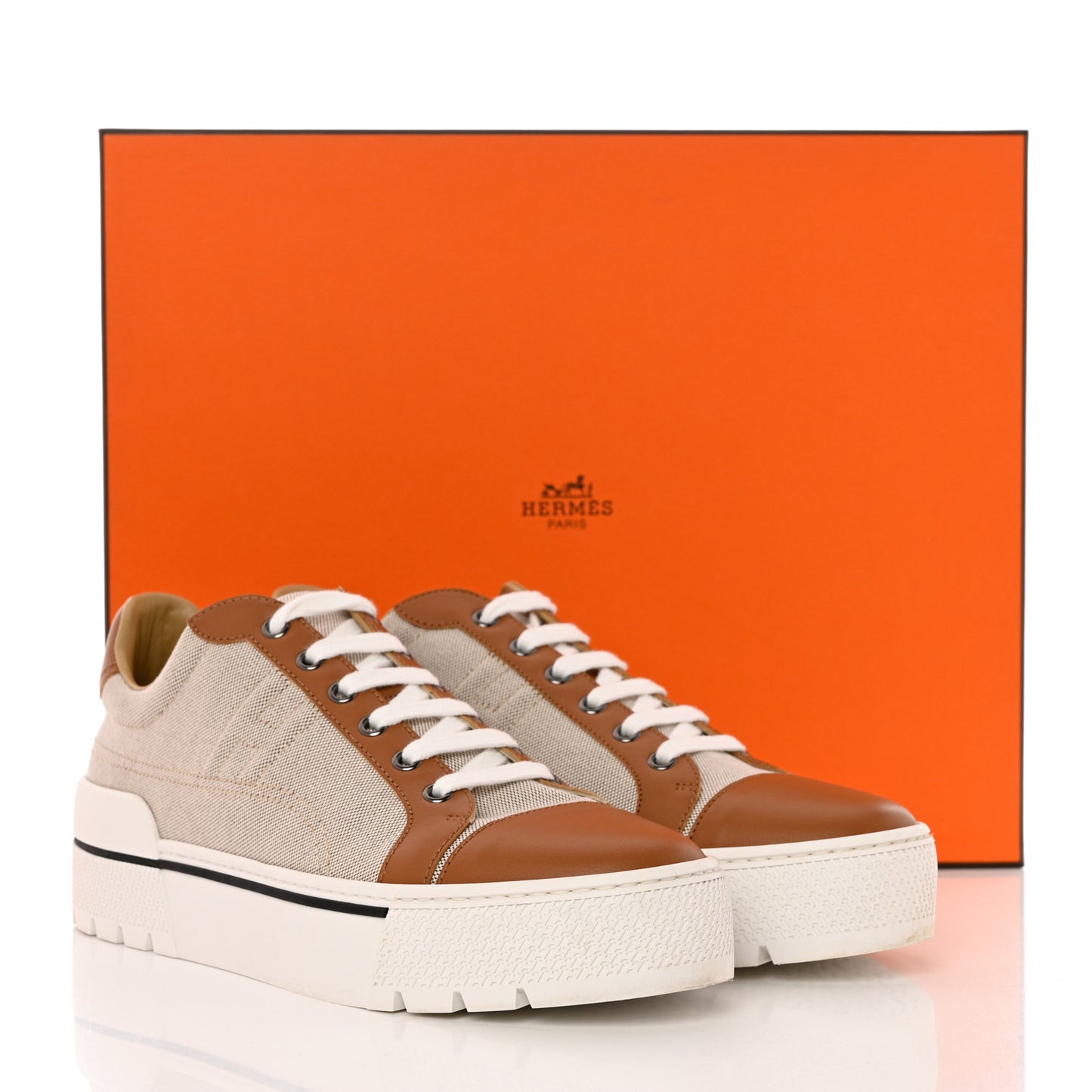 Canvas Calfskin Womens Voltage Sneakers 40 Prunoir Naturel