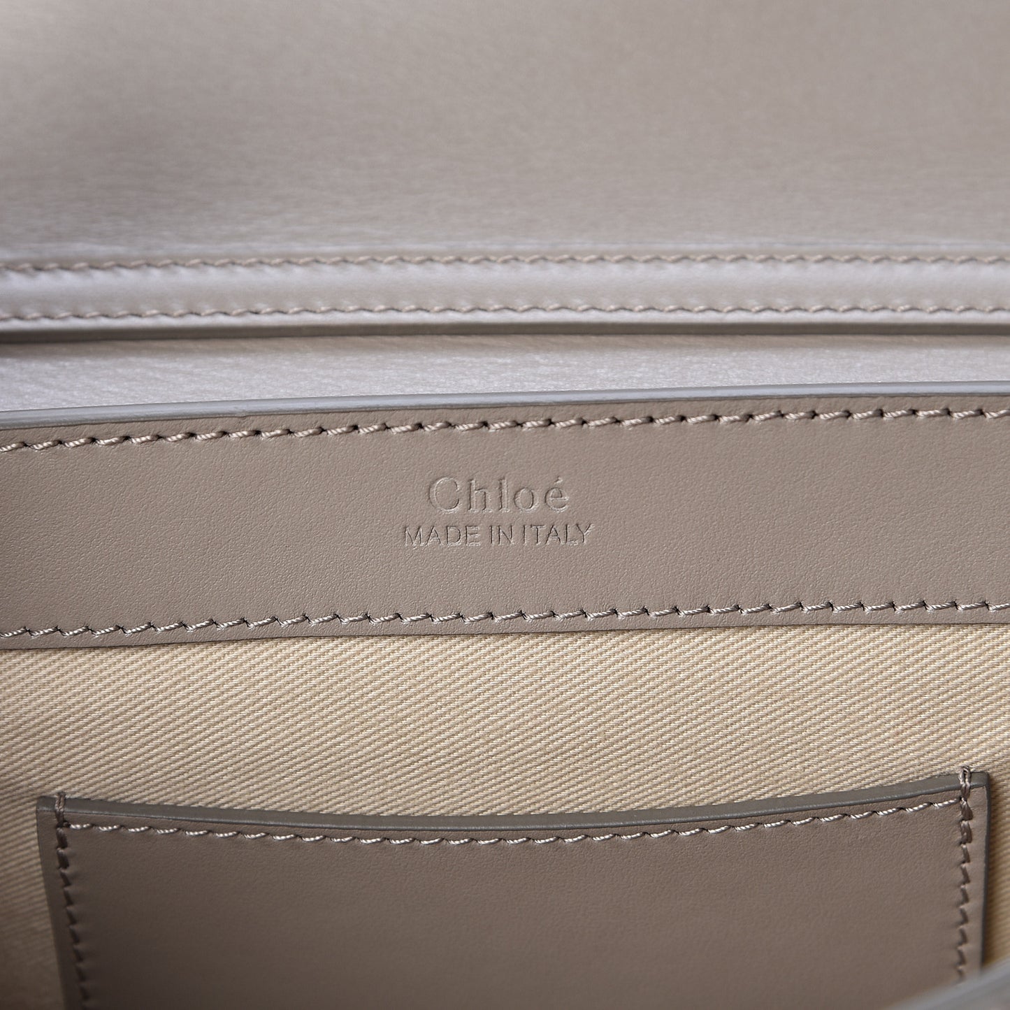 Calfskin Suede C Clutch With Chain Motty Grey
