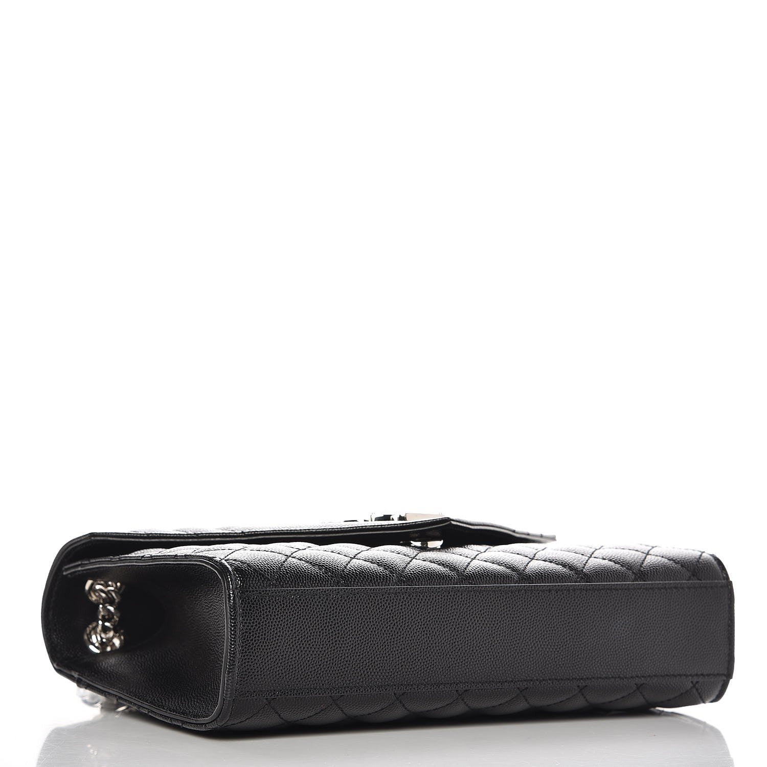 Saint Laurent Grain De Poudre Textured Mixed Matelasse Triquilt Medium Monogram Satchel Black 5 of 8
