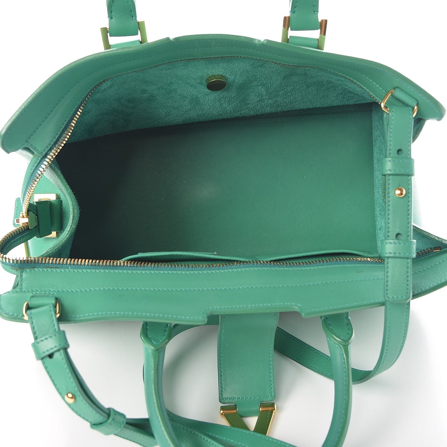 Calfskin Small Classic Y Cabas Green