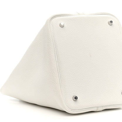 Hermes Taurillon Clemence Picotin 22 MM White 10 of 17